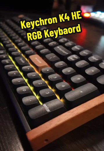 The Keychron K4 HE is on another level 🔥 Magnetic Hall Effect switches mean adjustable actuation, rapid trigger response, and buttery smooth keystrokes. Built for work, gaming, and editing all in one. #Keychron #K4HE #MechanicalKeyboard #DeskSetup #TechGear