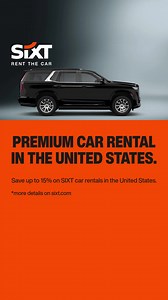 6.2K views · 26 reactions | Planning to travel to the United States? Score up to 15% off on top-rated SIXT rentals. | Sixt | Facebook
