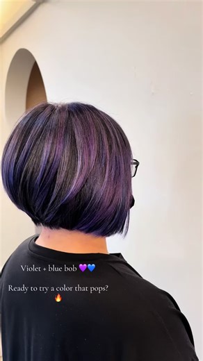 Violet blue bob = total edge 💜💙✨ Bold, fun, and totally head-turning 😎 #JinHair #SGHair #HairColorSG #ChinatownSalon #HairTransformation