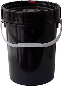 Screw Top Life Latch Bucket w/Easy Turn Ratcheting Lid – 5 Gallon – Black Quantity 1 – Air & Water Tight – Heavy Duty (90 Mil) – BPA Free, Food Grade – Stackable Storage Pail