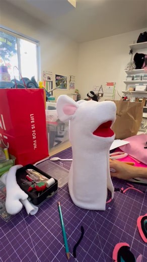 #BTS 🎨🪡🔨🎥 Bee has been hard at work in the studio building our gorgeous Dream Mouse puppet! 🐭🪄 It takes a tremendous amount of work and care to shape felt and fabric into a functional, rosy cheeked, (and adorable) puppet. Not to mention that gorgeous, shimmering gown! We’re so grateful to have such talented artists that trust their spark and use their talents to help bring the Queendom and its many characters to life! If you’ve listened to our audio stories, you already know Dream Mouse - 