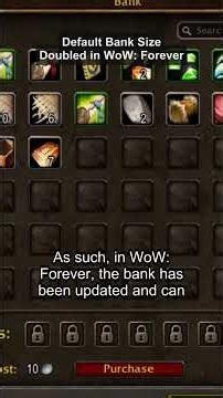 Default Bank Size Doubled in WoW: Forever