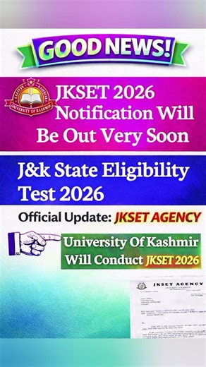 J&k State Eligibility Test 2026 || JKSET/ LASET Notification Will Be Available Soon