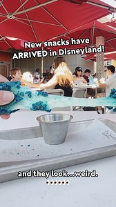 🧀💙 Two new Fantastic Four-inspired eats have landed at Pym Test Kitchen in Disneyland! 🌀 Fantastic Elastic Mozzarella Stick ($14.49) – Yep, it’s a GIANT blue cheese stick 😆 Great for pics and perfect if you’re craving something warm and cheesy! It’s shareable, fun, and yes… it’ll turn your mouth blue. Ranch on the side brings a little tang (but we wouldn’t mind some marinara 👀). 🍋 Invisible Indulgence ($7.59) – This lemony dessert sits on a shortbread crust and is topped with fluffy mering