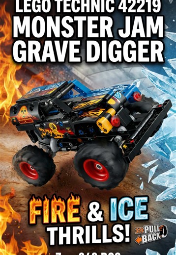 LEGO Technic Grave Digger Fire & Ice Monster Truck Build for Kids