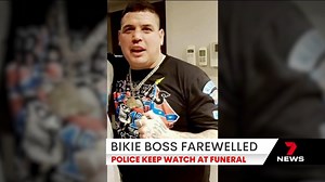 There has been a large police presence at Flinders Park as hundreds of Rebel members gathered to farewell bikie boss Shane Smith. 7NEWS Adelaide at 6pm | www.7NEWS.com.au #7NEWS | 7NEWS Adelaide