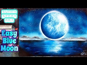 spray paint art Easy Blue Moon/スプレーアート作品『青い月です』