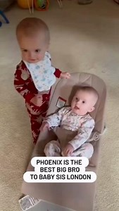 Phoenix is the best big brother! Paris Hilton shared a video of her 1-year-old son Phoenix playing with his sister, London, and it's the sweetest thing you'll see today. 📽: #parishilton | HELLO! Canada