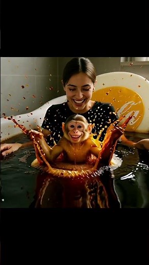 Coca-Cola Bathtub Shock! Monkey Pops Out 😱🥤🐒 | Ultra Realistic #shorts