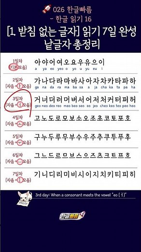한글 기초 7일 완성! 낱글자 총정리 (가~히) | Hangeul Basics (Ga–Hi)