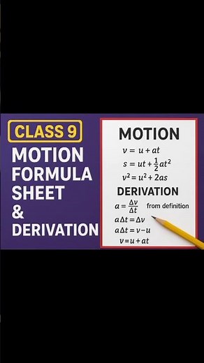 Formula Sheet & Derivation | Motion #class9 #motion