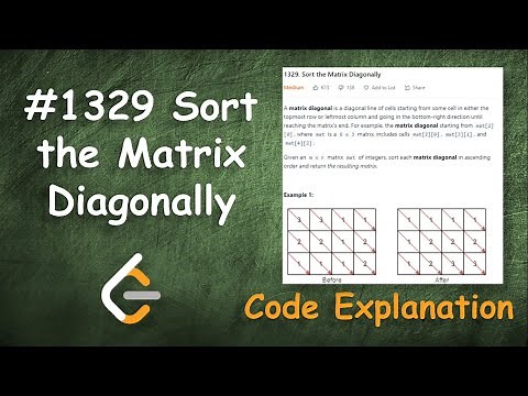 Sort the Matrix Diagonally | Live Coding with Explanation | Leetcode #1329