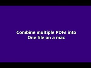 Combine multiple PDFs into One file on a mac