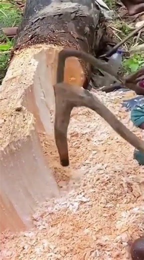 the stage of scraping a part of wood using simple tools manually #wood