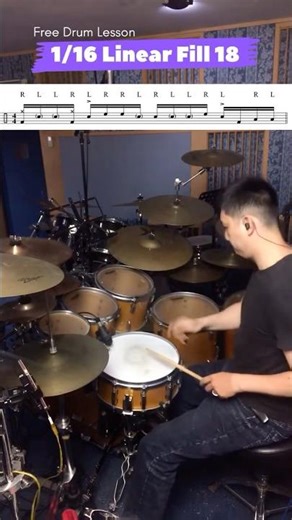 1/16 linear chops fills tutorial (no.18) Inverted Paradiddle combination ideas