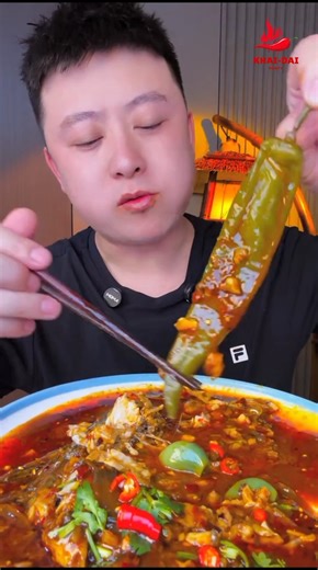 chinese khana.Part:03.🐟🍲 Eating Fish curry.By Khai-Dai Party. #mukbang #chinesefood
