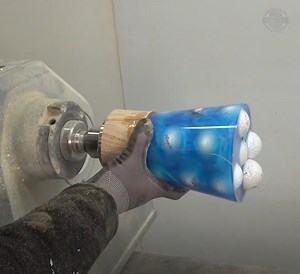 224K views · 2.2K reactions | Transforming Golf Balls into a Blue Lamp | David's Woodturning | Facebook
