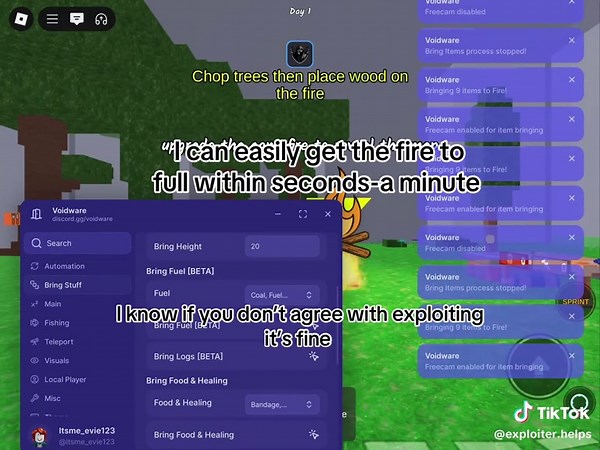 Comment user to play! #exploiting #99nights #gag | 99 Nights In The Forest Script