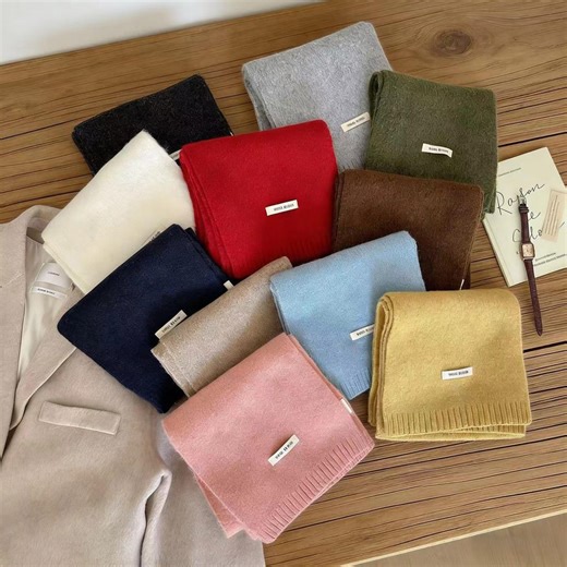 Warm Wool Scarf for Fall Winter, Soft Knitted Wool Scarf, Cozy Cold Weather Wrap - Etsy