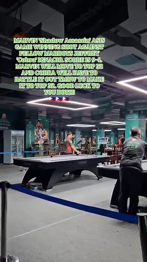 MARVIN ASIS wins against fellow MARBOYS teammate Jeffrey Ignacio with the score of 9-4. Goy made it to Top 32 while Jeff has to battle it out tmrw to make it to Top 32. Good luck to you both! 🫡❤️🇵🇭 #marboysbilliards #lushanopen #fullcansports #matchroompool #pool #billiards #tpchalk | Marboys Billiards Cafe