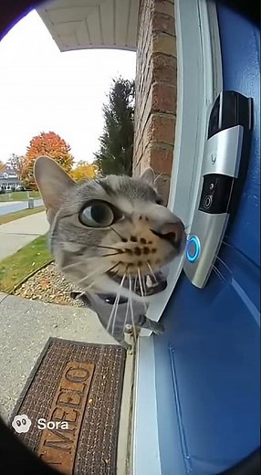Cat rings doorbell (caught on Ring camera)