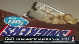 Razor blade found in trick-or-treat candy