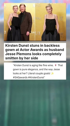 Kirsten Dunst stuns in backless gown at Actor Awards as husband Jesse Plemons looks ... #celebrity