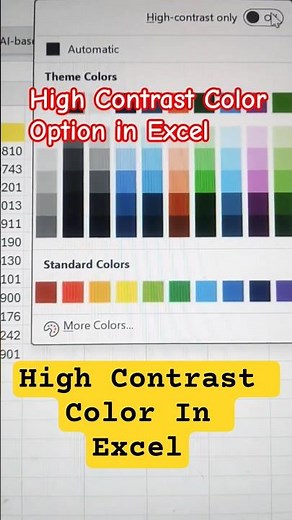 High Contrast Color Option in Excel#exceltricks#excel#exceltips