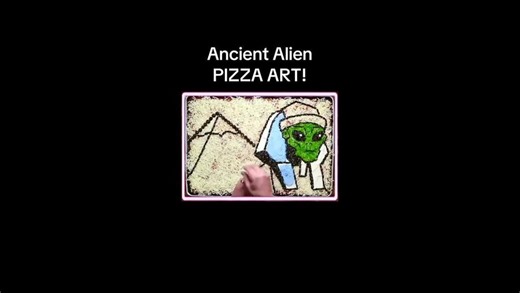 Ancient alien pizza art - a unique creation