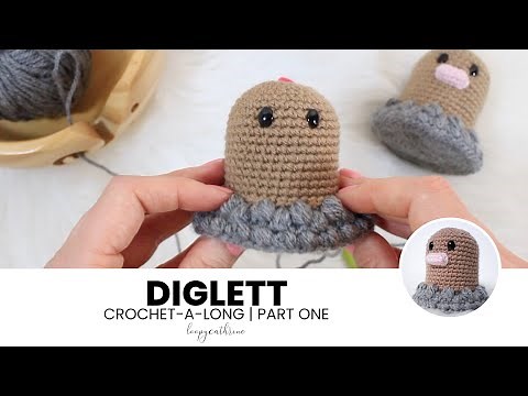 Diglett Amigurumi Pattern Part One | Head & Rocky Edge | Pokémon Crochet-along