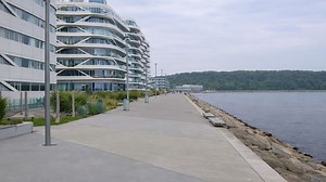 Modern seaside path that feels peacefully endless