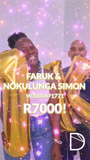 4.5K views · 254 reactions | The final Lucky Number 7 Draw went to one of our Cape Town crews Faruk and Nokulunga Simon  Massive congratulations ✨Enjoy the extra R7000 on us!! | DuePoint | Facebook