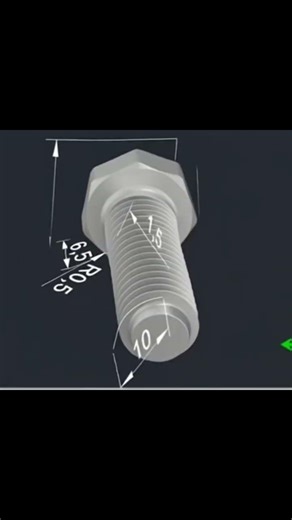 How to Dimension a Hex Bolt in CAD | Mechanical Drawing & Thread Dimensions