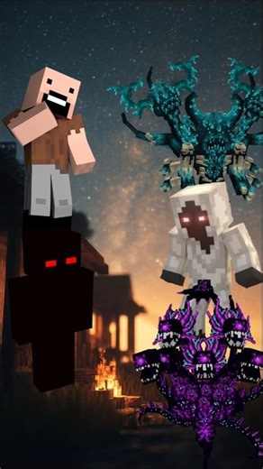 Notch & Null Vs Mutant Mobs & Entitys #minecraft #shortsfeed #herobrine #null