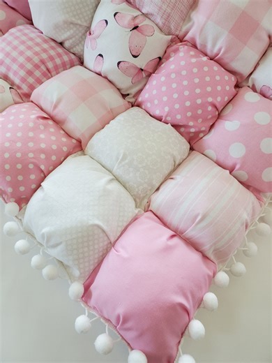 Handmade Pink Bubble Baby Quilt: Custom Nursery Bedding - Etsy