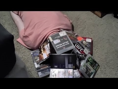 Organizing a shelf and sorting games.