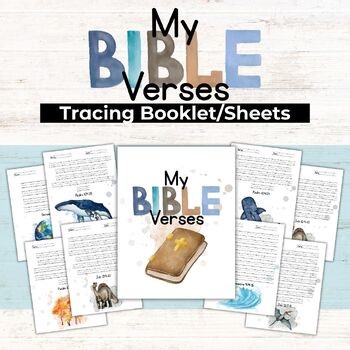 Bible Verse Tracing, Copy Work, Preschool, Kindergarten, 1st Grade