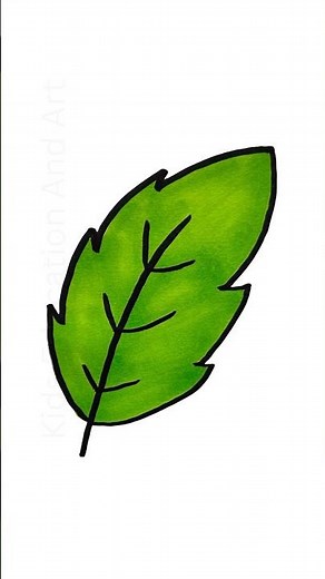 How to draw a leaf 🍃 Easy drawing for kids #stepbystep #simpledrawing #artforkids #kidsart #kidstv