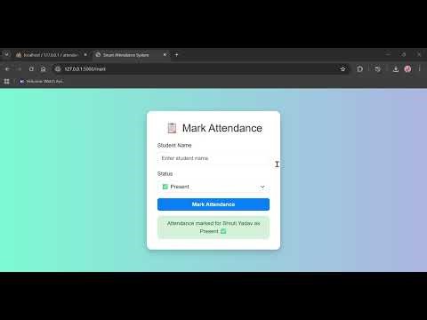 Smart Attendance System using Flask & MySQL | Web Development Mini Project | Full Demo