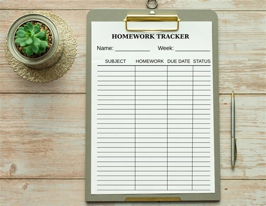 Homework Tracker Printable PDF, Student Assignment Organizer, Study Planner Sheet, Minimal School Planner, Instant Download - Etsy