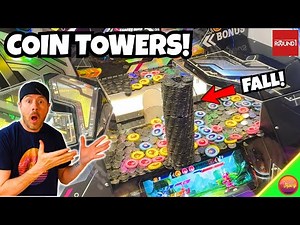 Fun NEW Coin Pusher Game with Satisfying Coin Tower Falls!