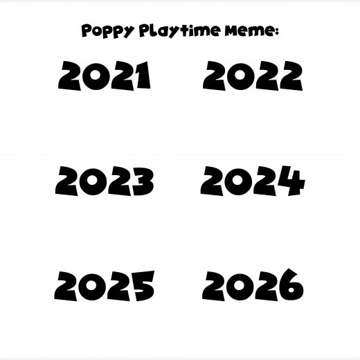 Poppy Playtime Meme - 2021 vs 2022 vs 2023 vs 2024 vs 2025 vs 2026 memes #poppyplaytime #meme #2019vs2020vs2021vs2022 #smilingcritters
