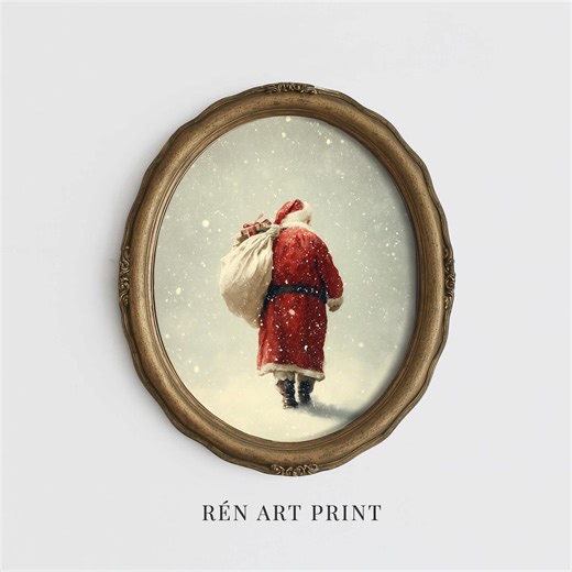 Vintage Santa Claus Print: Rustic Christmas Wall Art (digital Download) - Etsy