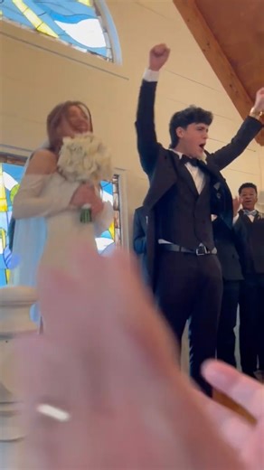 The cutest bride you will ever see hopping with excitement #herecomethebride #bridestory #cutebride