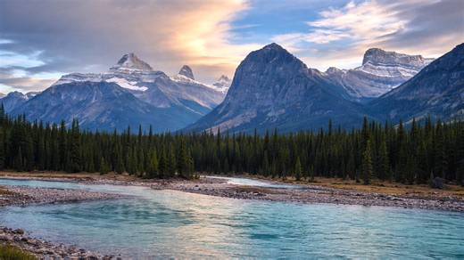 El Parque Nacional de lagos turquesas y picos rocosos