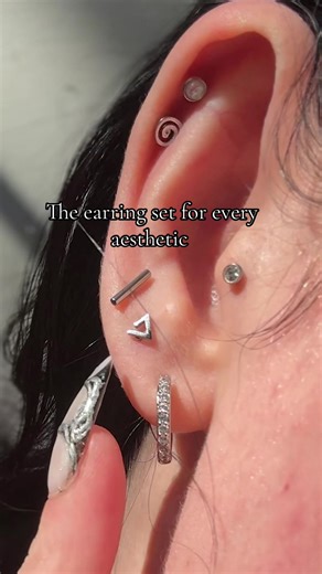 The earring set that fits every aesthetic — #EarringGoals #PiercingStyle #EarStackInspo #HypoallergenicJewelry #AestheticAccessories