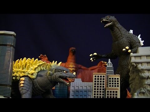 GODZILLA FINAL WARS ANGUIRUS, RODAN, AND GODZILLA (2004) - BANDAI VINYL FIGURE REVIEW