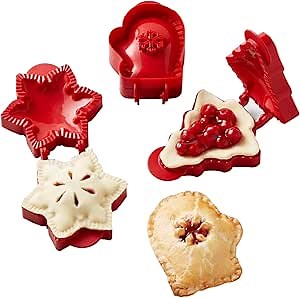 Mini Hand Pie Molds, Pocket Pie Press, Dough Pocket Pie Presser Molds, One Press Pie Set, Fall Hand Pie Molds Set of 3 for Halloween Christmas Baking (Snowflake, Mitt, Christmas Tree)