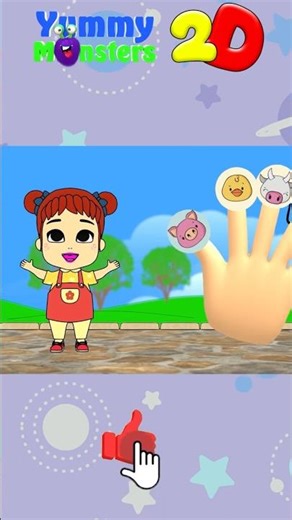 Finger Family - Animals shorts | Yummy Monsters 2D & Kids Songs