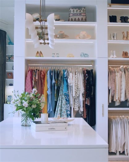 LA CLOSET DESIGN | Highlights from her dressing room in our historic Garden District renovation — a library ladder, breakfast bar, and a place for everything. | Instagram